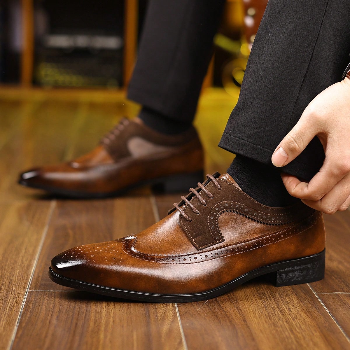 Wingtip Brogue Lace‑Up Dress S - đánh giá và giá Formal Men Daily Wear Footwear