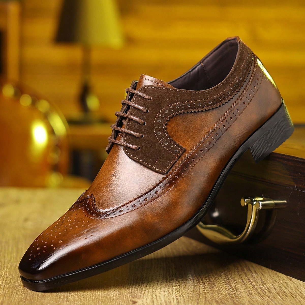 Wingtip Brogue Lace‑Up Dress S - đánh giá và giá Formal Men Daily Wear Footwear