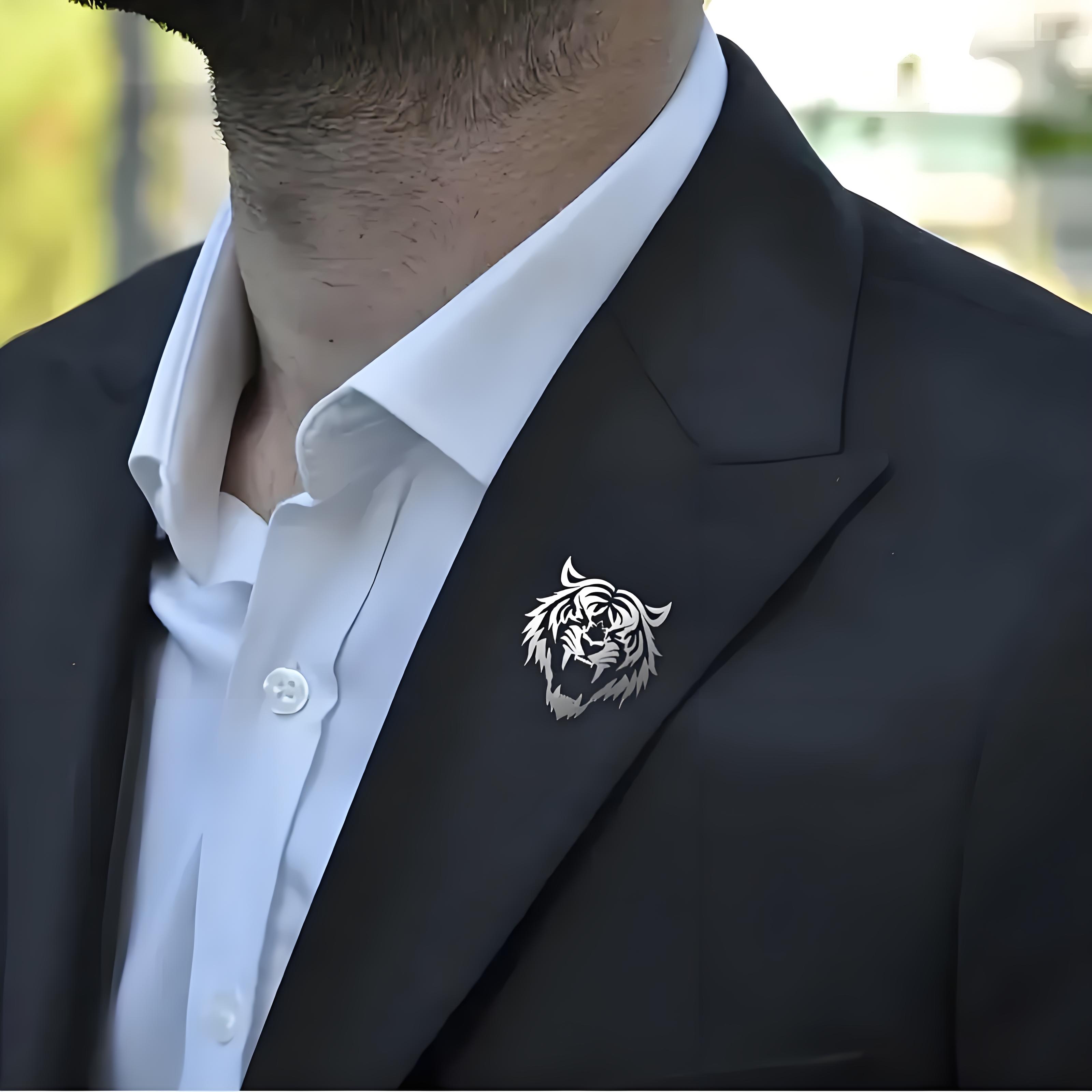 Men's Stainless Steel Tiger He - đánh giá và giá Tuxedo Lapel Pin