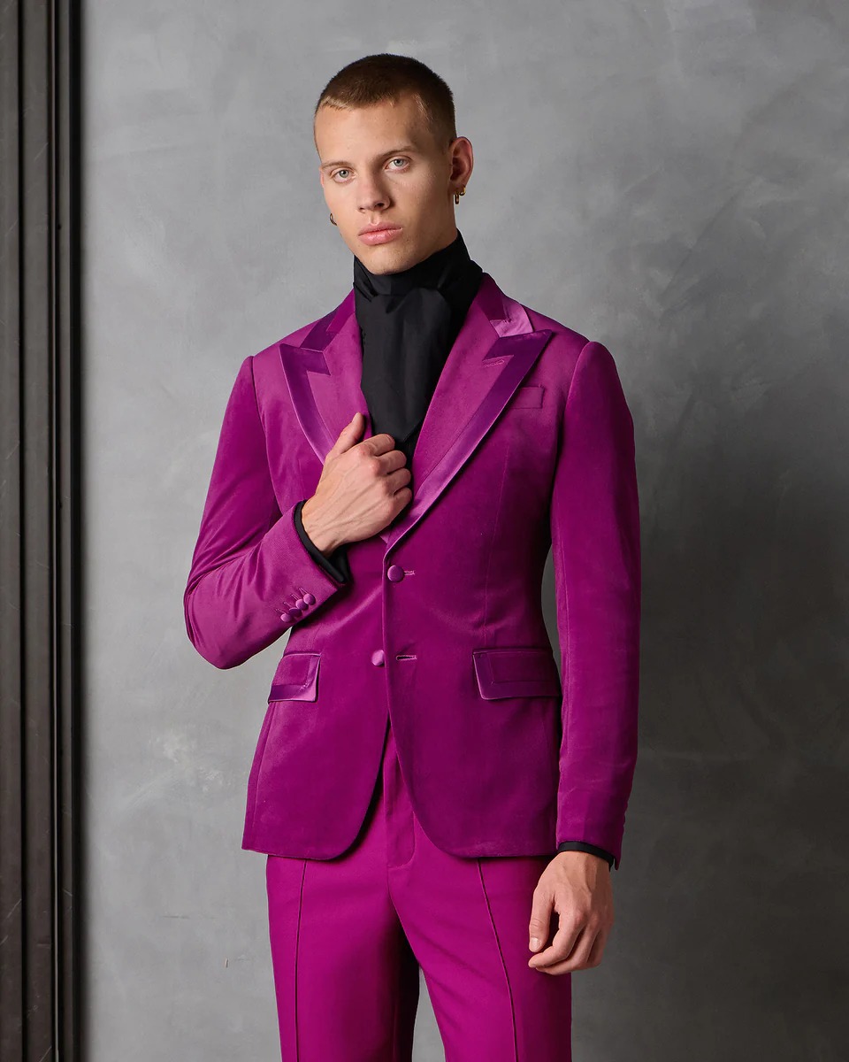 Chic Man Wedding Tuxedos Velve - đánh giá và giá Men Formal Wear Modern