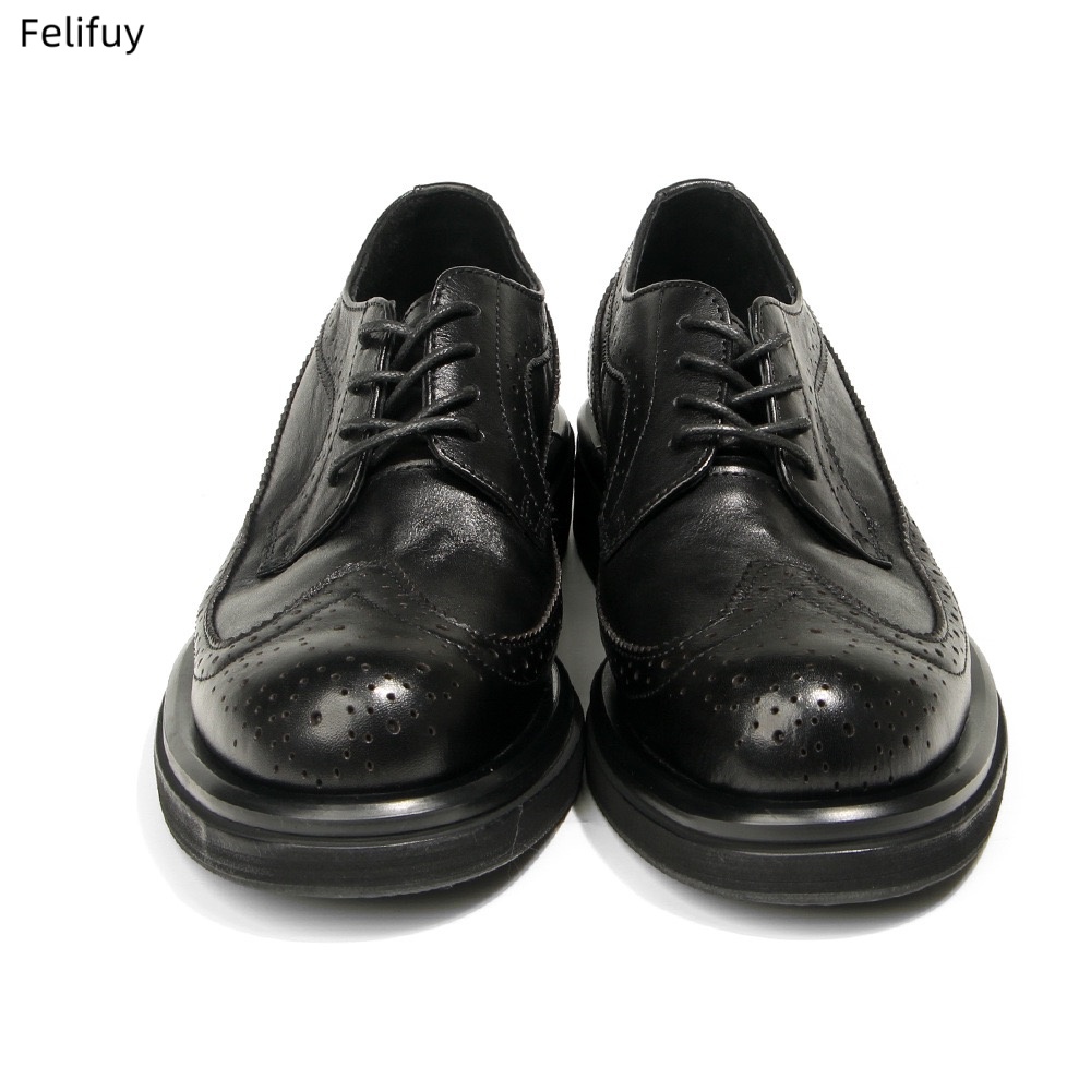 Black Derby shoes Vintage carv - đánh giá và giá Men Formal Wear All Black