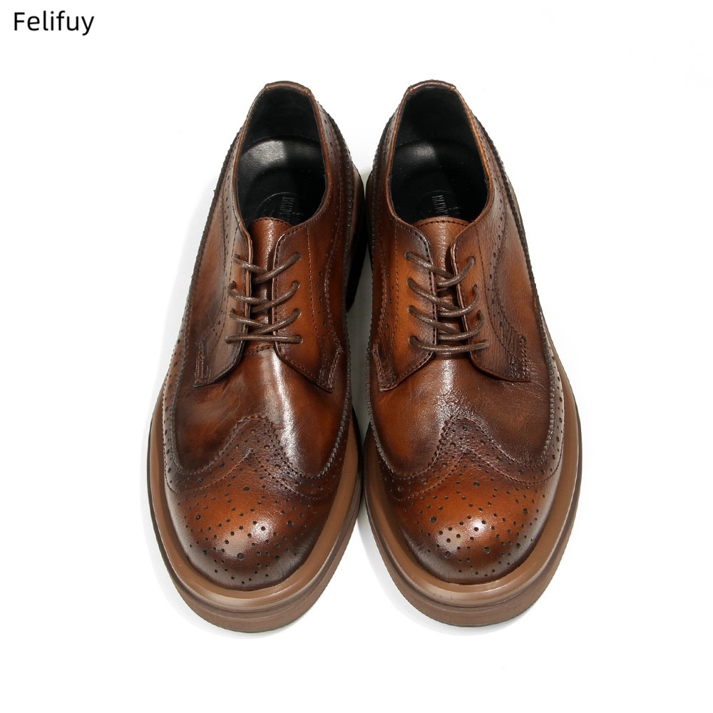 Black Derby shoes Vintage carv - đánh giá và giá Men Formal Wear All Black