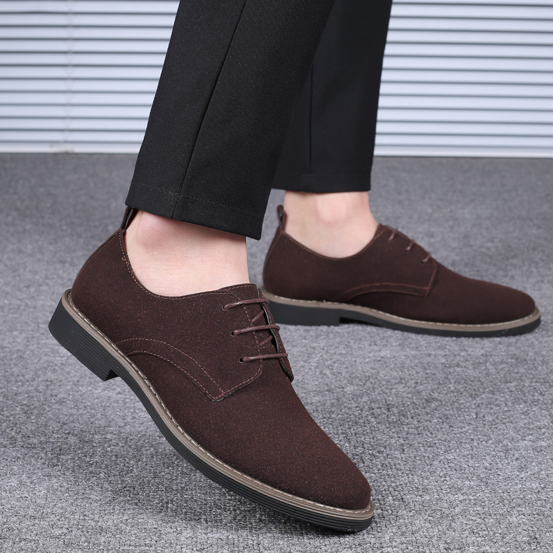 Giày Oxford da lộn màu xanh na - đánh giá và giá Formal Men Daily Wear Footwear