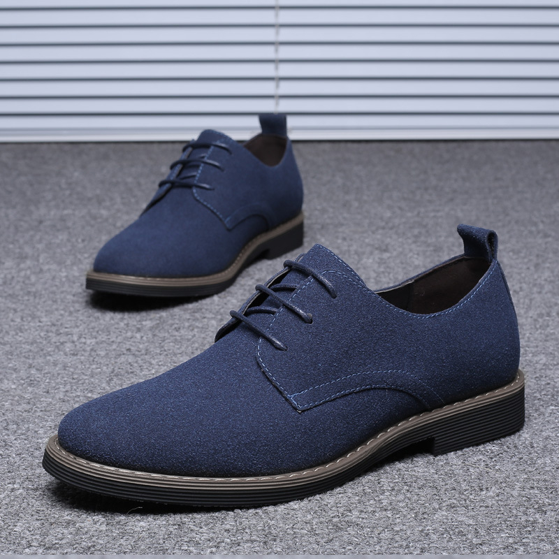 Giày Oxford da lộn màu xanh na - đánh giá và giá Formal Men Daily Wear Footwear