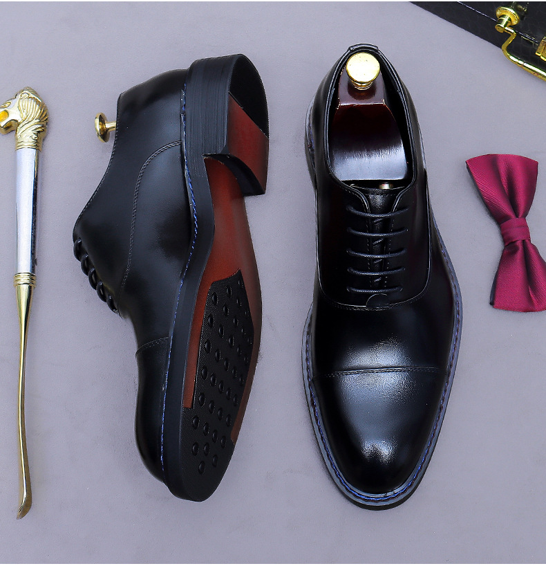 Cognac Cap-Toe Oxfords Genuine - đánh giá và giá Formal Men Daily Wear Footwear
